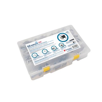 Schrader 90? EZ-sensor Service Pack Assortment, Containing 4 90? EZ-sensors and 8 each of 4 valve variations (Straight Silver, Angled Silver, Straight Black, Angled Black)