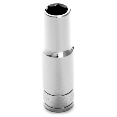 Chrome Socket, 1/2" Drive, 12mm, 6 Point, Deep