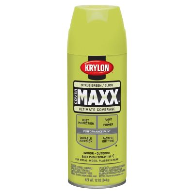 Krylon Covermaxx Paint+Primer; Gloss Citrus Green; 12 oz. Aerosol