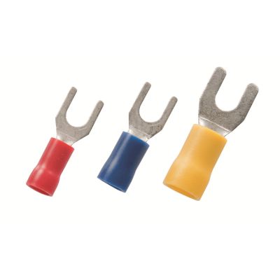 16-14 #8 Blue Vinyl Spade Terminal 50 Pcs