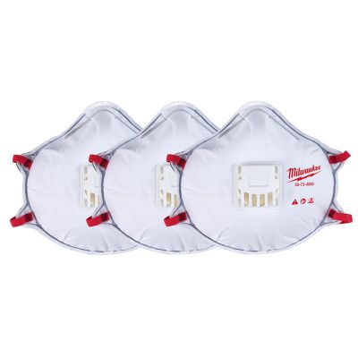 3-Pack N95 Valved Respirator w/ Gasket