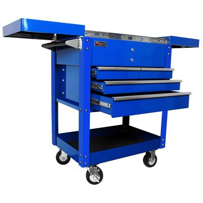 Homak 35-Inch Professional Series 4-Drawer Slide-Top Service Cart, Blue