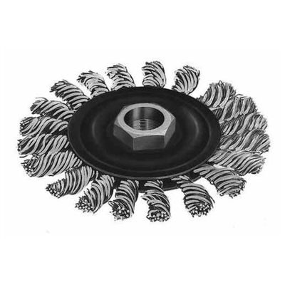 Milwaukee 4 in. Wire Brush Wheel, Full Cable Knot, 12,000 RPM, Stainless Steel
