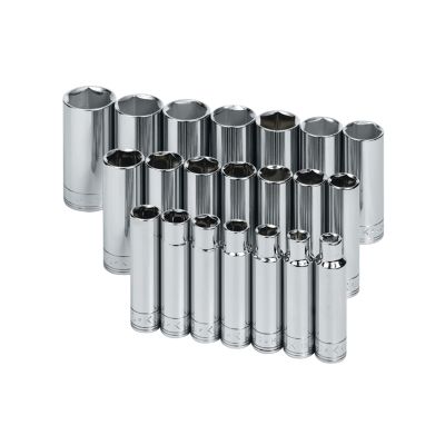 21 PIece 1/2" Drive 6 Point Deep Metric Socket Set