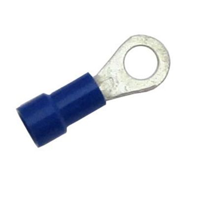 #8 Ring Terminal Blue Vinyl Insulated (16-14) (100/Bag)