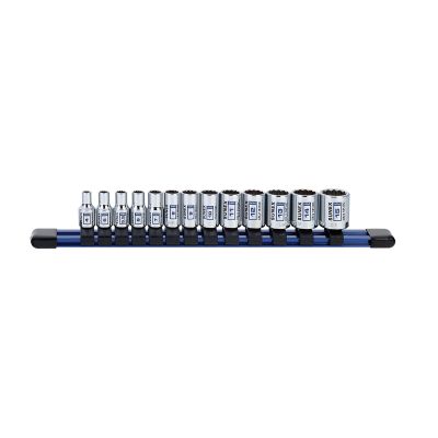 Sunex Tools 13-Piece 1/4 in. Drive Standard Socket Set- mm 12-Point Rail