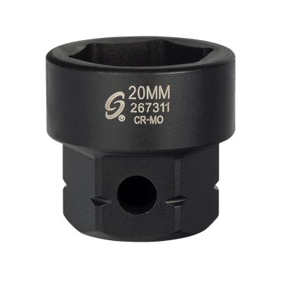 Sunex Tools 1/2 in. Drive 6-Point Low Profile Impact Socket w/ Hex Shank, 20 mm