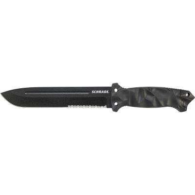 Schrade Large Full Tang Partially Serrated Drop Point Fixed Blade Knife