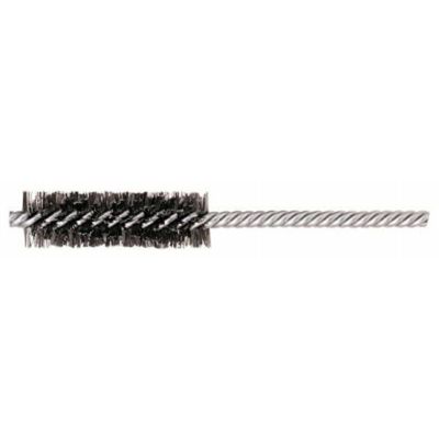 Round Power Tube Brush, 1/2" Diameter, .006 Wire Size, 5" Long, Double Stem and Double Spiral