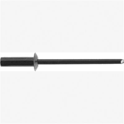 Alum Black Closed End Rivet Lugg Rack Frd, Hole: 1/8", Panel/grip: 3/16-1/4", Flange: 7/32", Qty