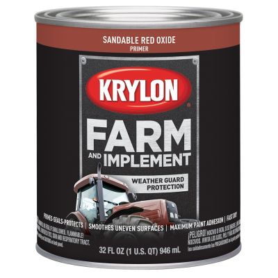 Krylon Farm/Implement; Sandable Red Oxide Primer; 32 oz. Quart