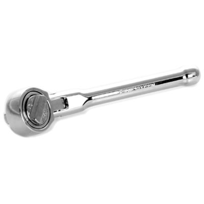Stubby Chrome Ratchet, 1/4" Drive, Flexible Round Head, 3-3/4" Long