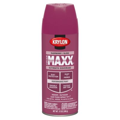 Krylon Covermaxx Paint+Primer; Gloss Raspberry; 12 oz. Aerosol