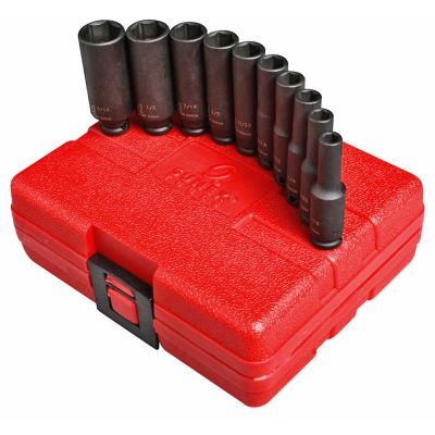 Sunex Tools 10-Pieces 1/4 in. Drive Deep Fractional SAE Fractional Magnetic Impact Socket Set