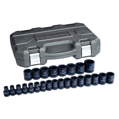 25 Pc. 1/2" Drive 6 Point Metric Impact Socket Set