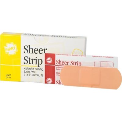 HART Sheer Adhesive Bandage, 1" x 3" (16 per Unit)