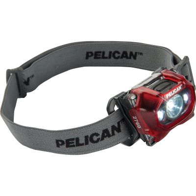 Pelican 2760 200 Lumen 3-AAA LED Headlamp, Red