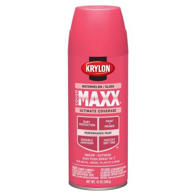 Krylon Covermaxx Paint+Primer; Gloss Watermelon; 12 oz. Aerosol