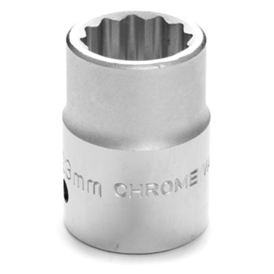 Chrome Socket, 3/4 Drive, 23mm, 12 Point, Shallow