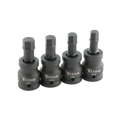 Titan 4-Piece 3/4 in. Drive SAE Hex Impact Bit Socket Set