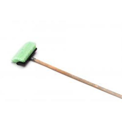 Wash Brush, Bi-Level 8" Head, Soft Yellow Bristles, 48" Wooden Handle