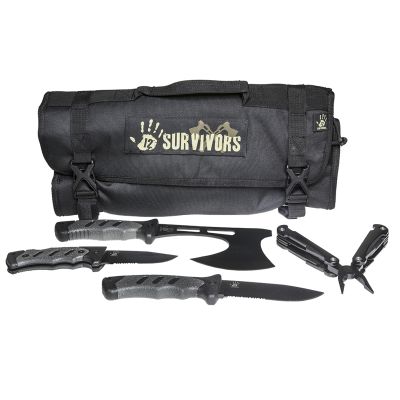 12 Survivors Knife Rollup 4-Piece Kit