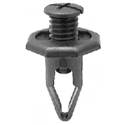 Black Nylon Push - Type Retainer for Honda, Fits 10mm Hole, Head Diameter: 20mm, Stem Length: 24mm