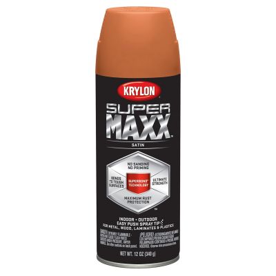 Krylon Supermaxx Paint+Primer; Satin Paprika; 12 oz. Aerosol