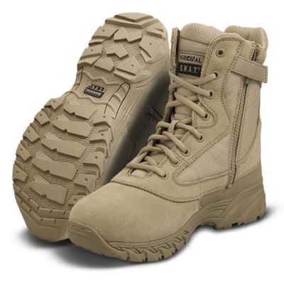 Original S.W.A.T. Classic 9 in. Side-Zip Tactical Boots, Tan, Size 12.0