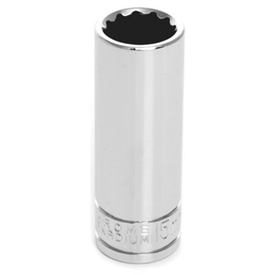 Chrome Socket, 3/8" Drive, 15mm, 12 Point, Deep