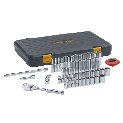 51 Piece 1/4" Drive SAE/Metric 6 Point Standard and Deep Socket Set