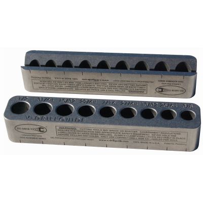 V-Drill Guide, Standard sizes 3/8" to 1/2"
