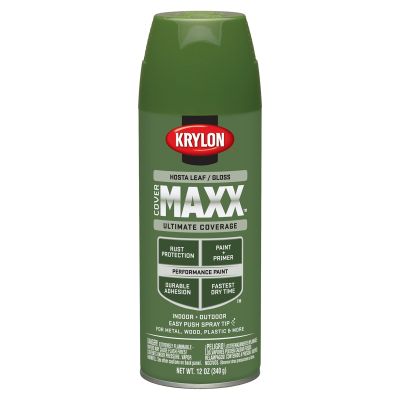 Krylon Covermaxx Paint+Primer; Gloss Hosta Leaf; 12 oz. Aerosol