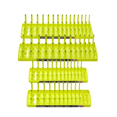 Hansen Global Hi-Viz 4-Pack Socket Holder, Yellow