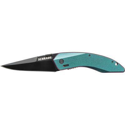 Schrade M.A.G.I.C. Assisted Opening Liner Lock Folding Knife Partially Serrated Clip Point Blade Aluminum Handle