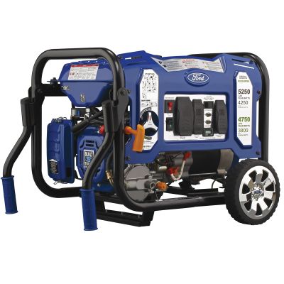Pulsar Ford 'M' Frame Dual Fuel Gasoline/Propane Powered, Electric/Recoil Start Portable Generator, 5250 Watt/4250 Watt w/ 224 cc Ducar Engine