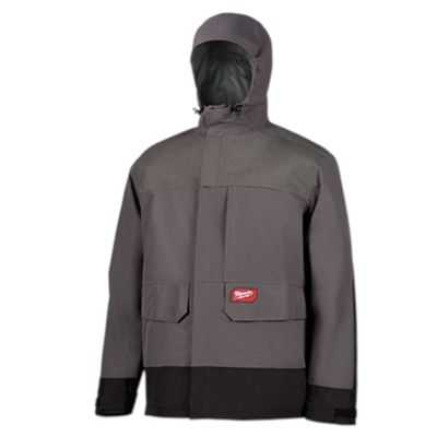 Milwaukee 2.5 Layer Rain Shell, Gray, 2X