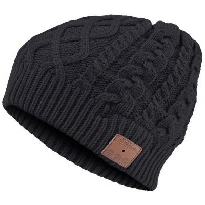 Bluetooth Cable Knit Beanie - Black