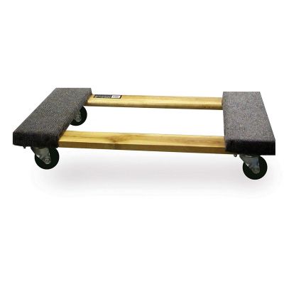 1000 lb. Capacity Mover's Furniture Dolly, Strong Wood Base w/ 3 in. Swivel Casters, 30 in. x 18-3/8
