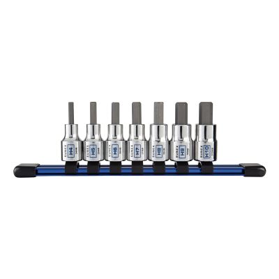 Sunex Tools 7-Piece 3/8 in. Drive Chrome Hex Bit Socket Rail, Metric