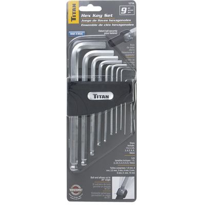 Titan 9-Piece Metric Detent Ball Hex Key Set