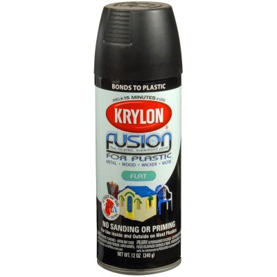 Krylon Fusion for Plastic; Flat Black; 12 oz. Aerosol