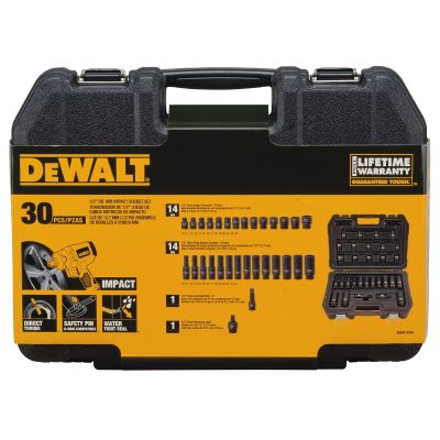 DeWalt 30-Piece 1/2 in. Drive Metric 6-Point Combination Impact Socket Set