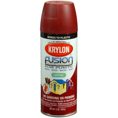 Krylon Fusion for Plastic; Satin Burgundy; 12 oz. Aerosol