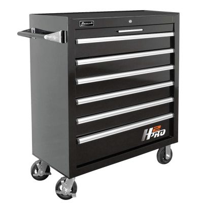 Homak Mfg. 36 in. H2Pro Series 6 Drawer Roller Cabinet, Black
