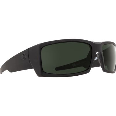 Spy Optic General Sunglasses, Soft Matte Black Frame w/ Happy Gray Green Polar Lens