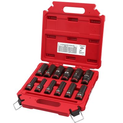 12PCSHOCKWAVE Impact Duty? 1/2" Drive SAE Deep 6 Point Socket Set