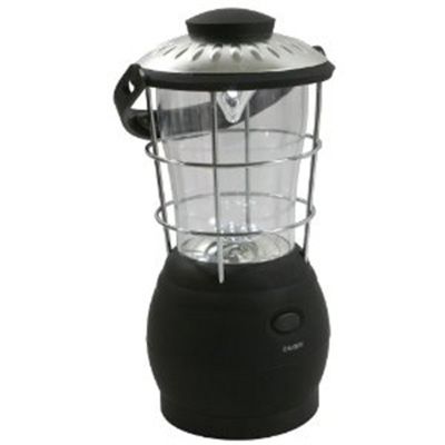 Hand Crank Camping Lantern, with 12 Super Bright LEDs and Four Cell Phone Charging Adapters