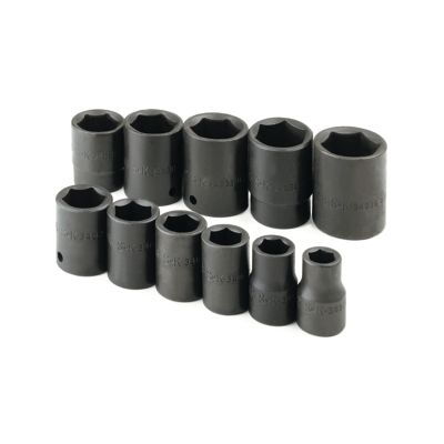 11 Piece 1/2" Drive 6 Point SAE Impact Socket Set