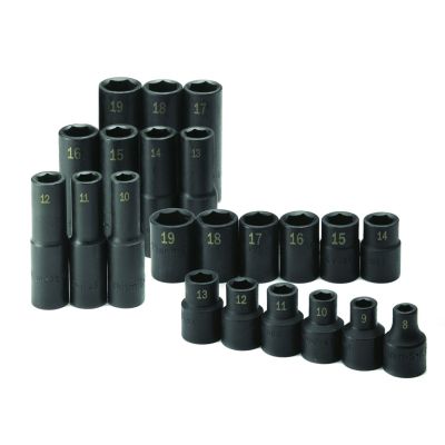 22 pc. 1/2" Drive 6Pt Metric Std & Deep Impact Socket Set